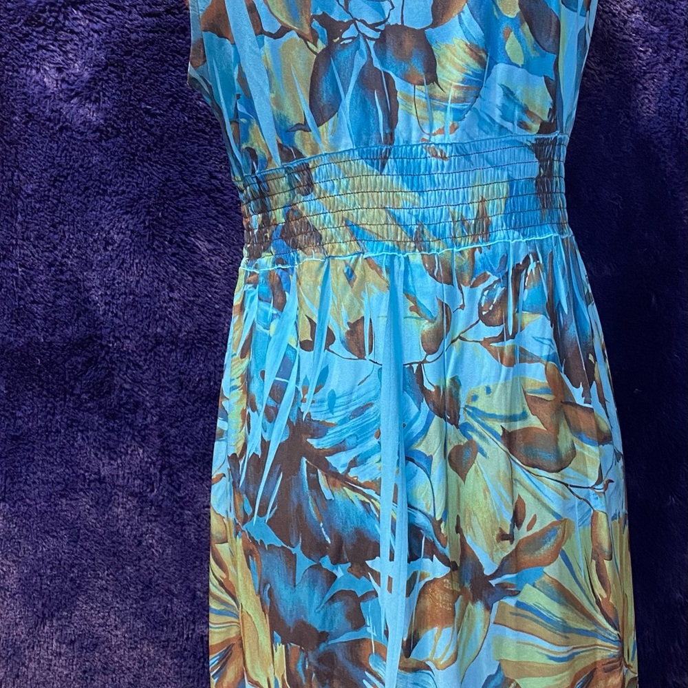 Decoded Blue Leaf Pattern Dress - image 4